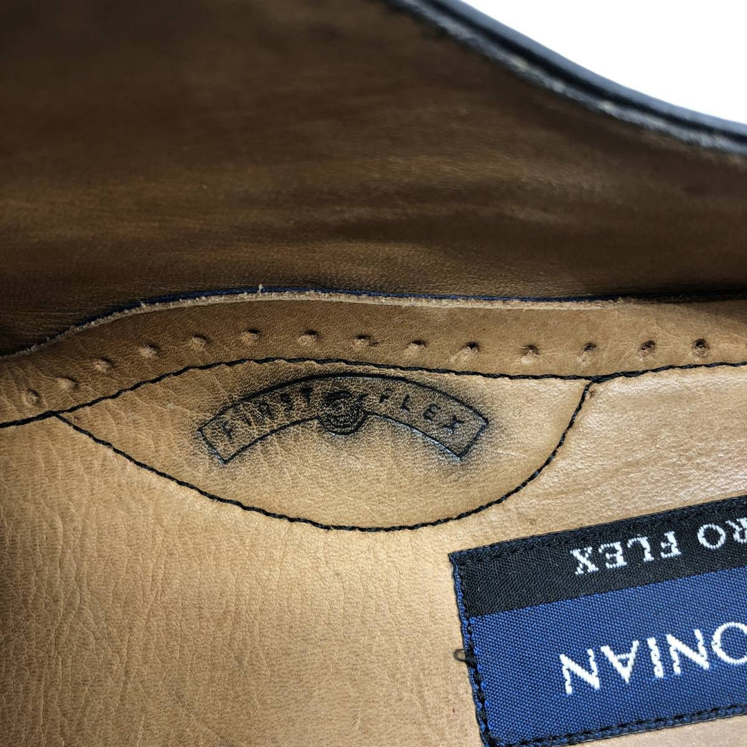 Bostonian METRO FLEX Straight Tip Shoes, Made in Italy, Size 9 1/2 Men's 27.5cm genuine leather black type Vintage Second Hand