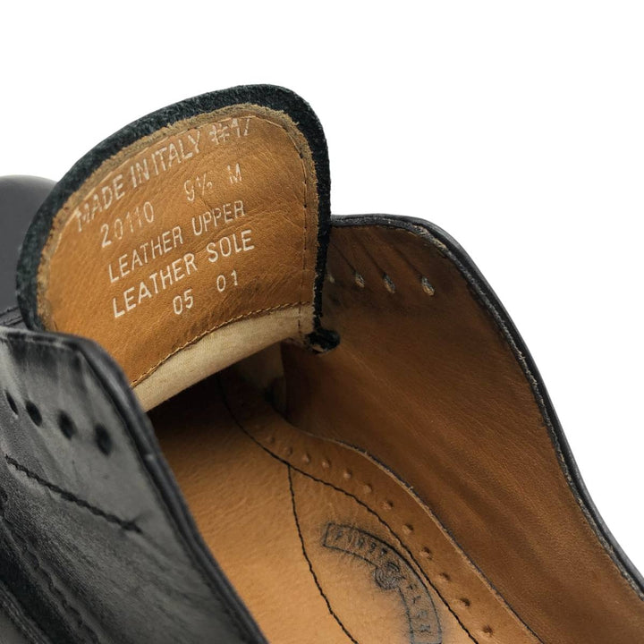 Bostonian METRO FLEX Straight Tip Shoes, Made in Italy, Size 9 1/2 Men's 27.5cm genuine leather black type Vintage Second Hand