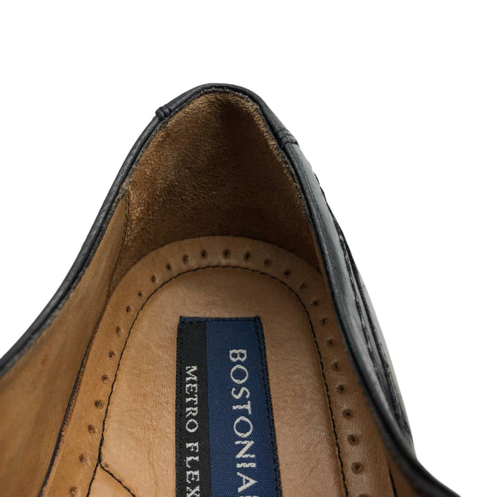 Bostonian METRO FLEX Straight Tip Shoes, Made in Italy, Size 9 1/2 Men's 27.5cm genuine leather black type Vintage Second Hand