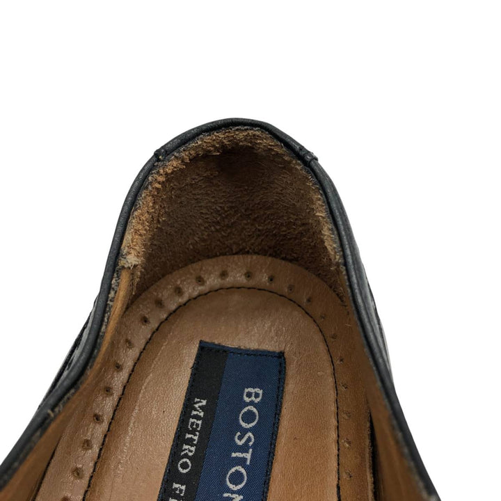 Bostonian METRO FLEX Straight Tip Shoes, Made in Italy, Size 9 1/2 Men's 27.5cm genuine leather black type Vintage Second Hand