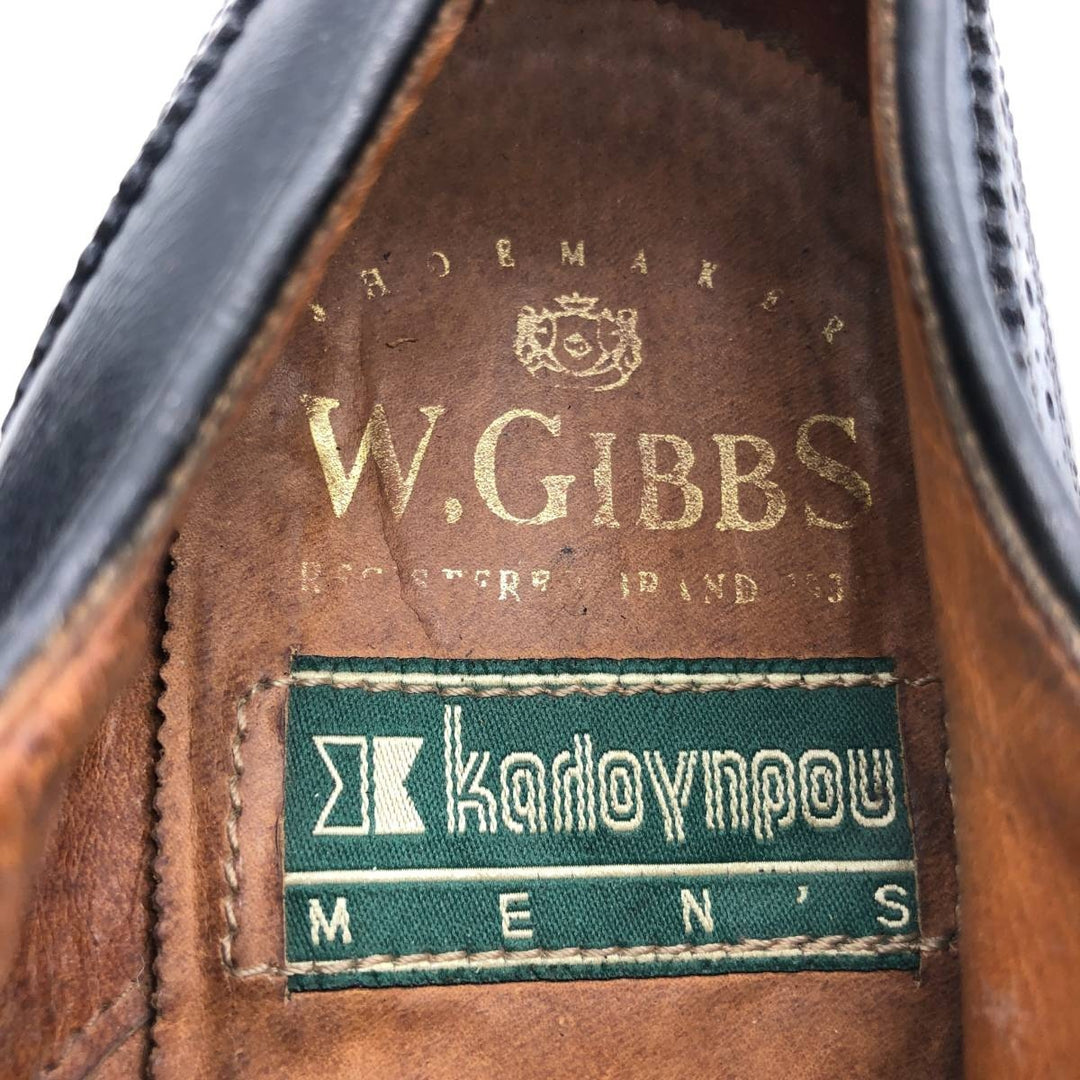 W.GIBBS Straight Tip Shoes Made in Italy Size 40 Men's 26.0cm genuine leather black type Vintage Second Hand