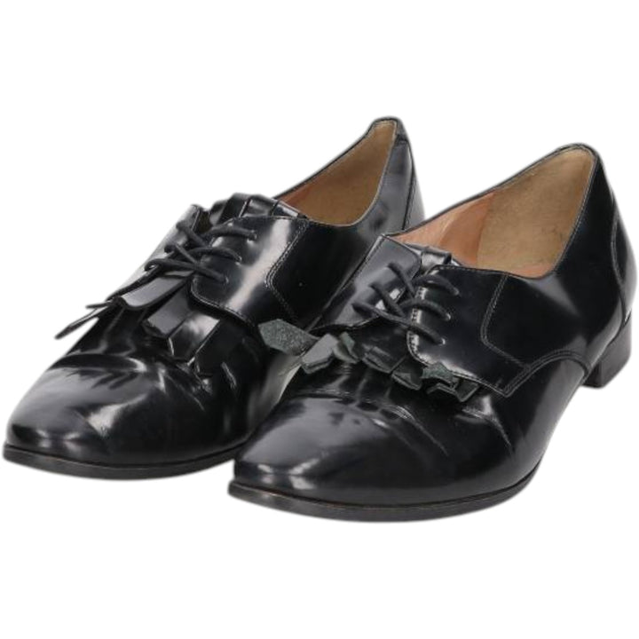 J.Crew Quilted Plain Toe Shoes, Made in Italy, Size 12, Men's, Size 11.8" (saa014087) Men's 30.0cm genuine leather black type Vintage Second Hand