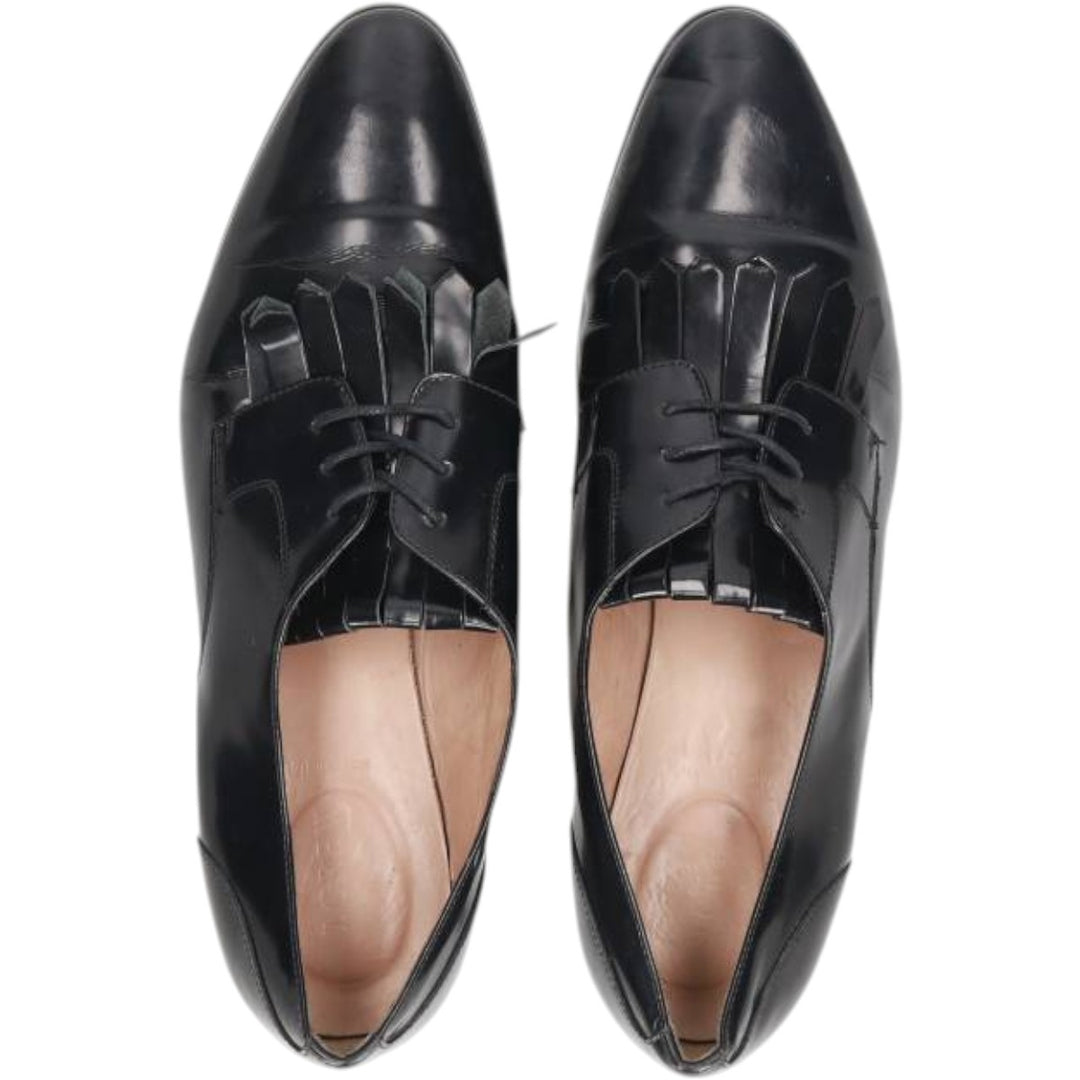 J.Crew Quilted Plain Toe Shoes, Made in Italy, Size 12, Men's, Size 11.8" (saa014087) Men's 30.0cm genuine leather black type Vintage Second Hand