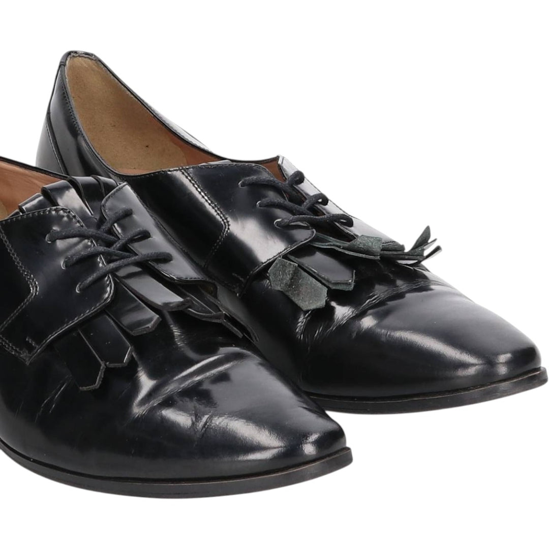 J.Crew Quilted Plain Toe Shoes, Made in Italy, Size 12, Men's, Size 11.8" (saa014087) Men's 30.0cm genuine leather black type Vintage Second Hand