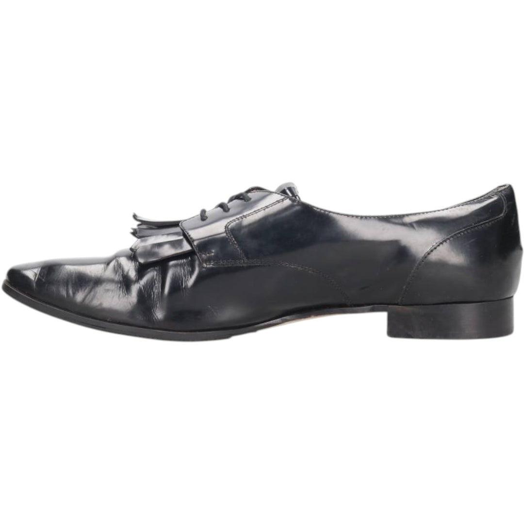 J.Crew Quilted Plain Toe Shoes, Made in Italy, Size 12, Men's, Size 11.8" (saa014087) Men's 30.0cm genuine leather black type Vintage Second Hand