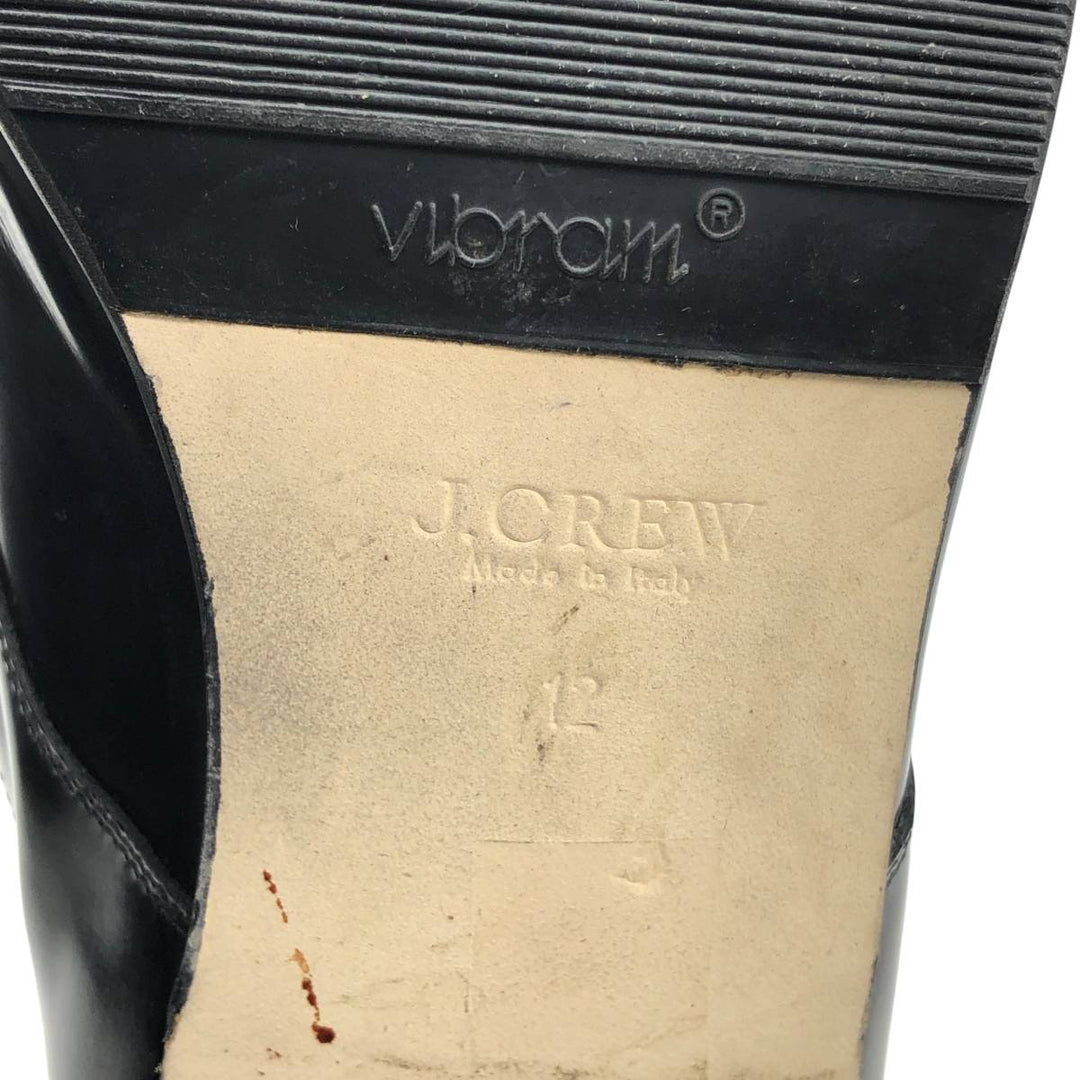 J.Crew Quilted Plain Toe Shoes, Made in Italy, Size 12, Men's, Size 11.8" (saa014087) Men's 30.0cm genuine leather black type Vintage Second Hand