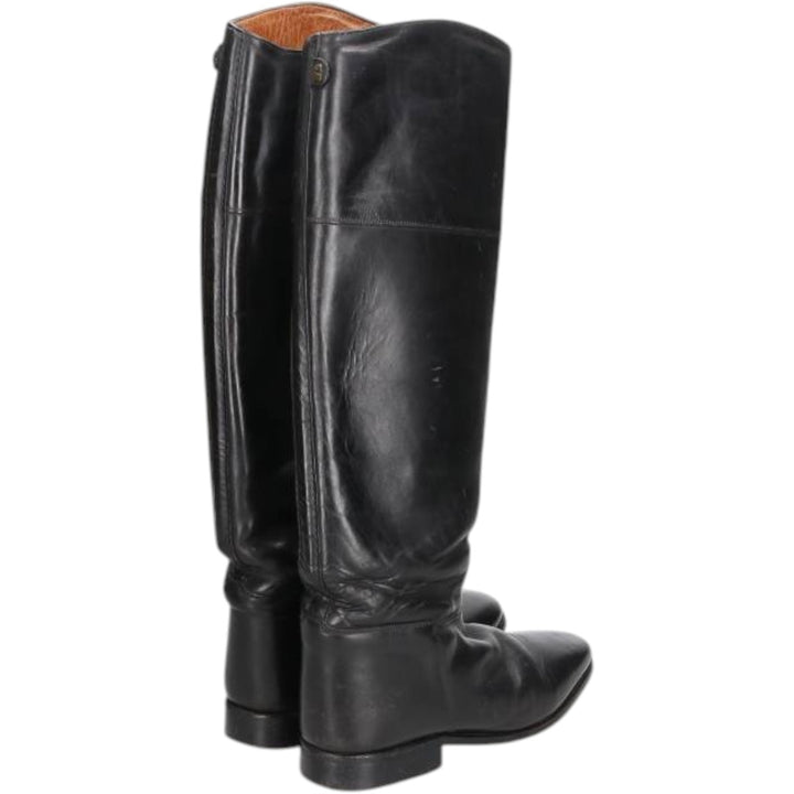 Cavallo Jockey Riding Boots, Long Boots, Size 6 1/2 Men's 25.0cm genuine leather black type Vintage Second Hand