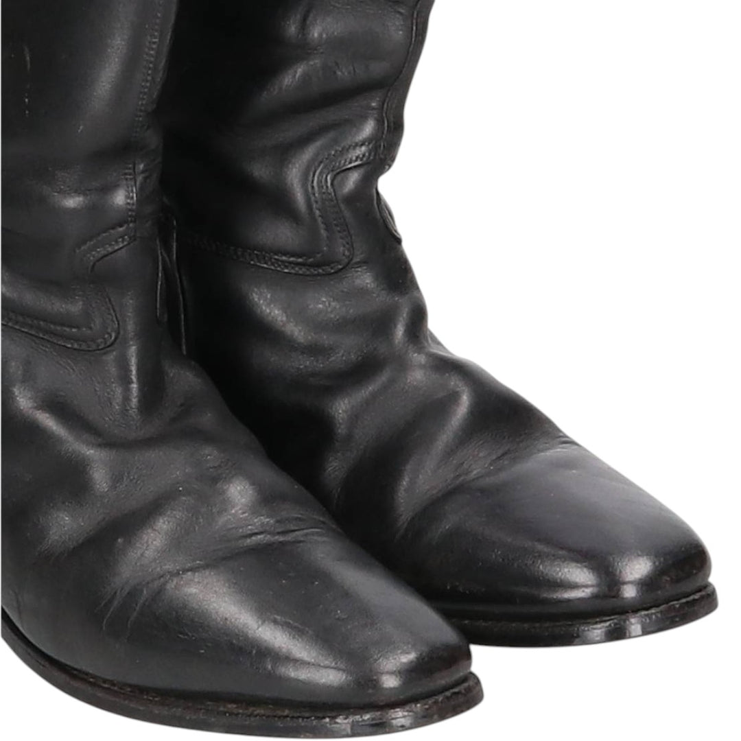 Cavallo Jockey Riding Boots, Long Boots, Size 6 1/2 Men's 25.0cm genuine leather black type Vintage Second Hand