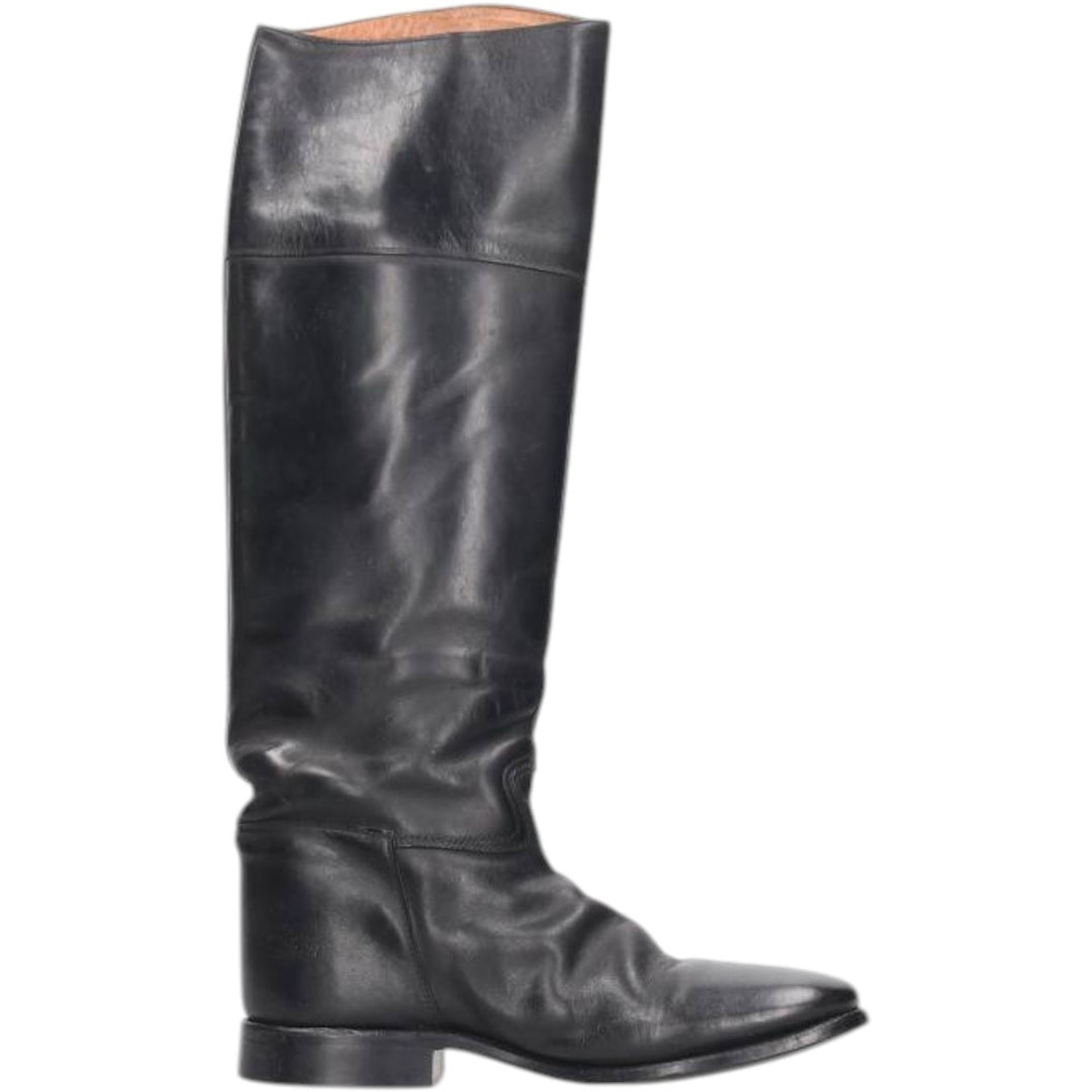 Cavallo Jockey Riding Boots, Long Boots, Size 6 1/2 Men's 25.0cm genuine leather black type Vintage Second Hand