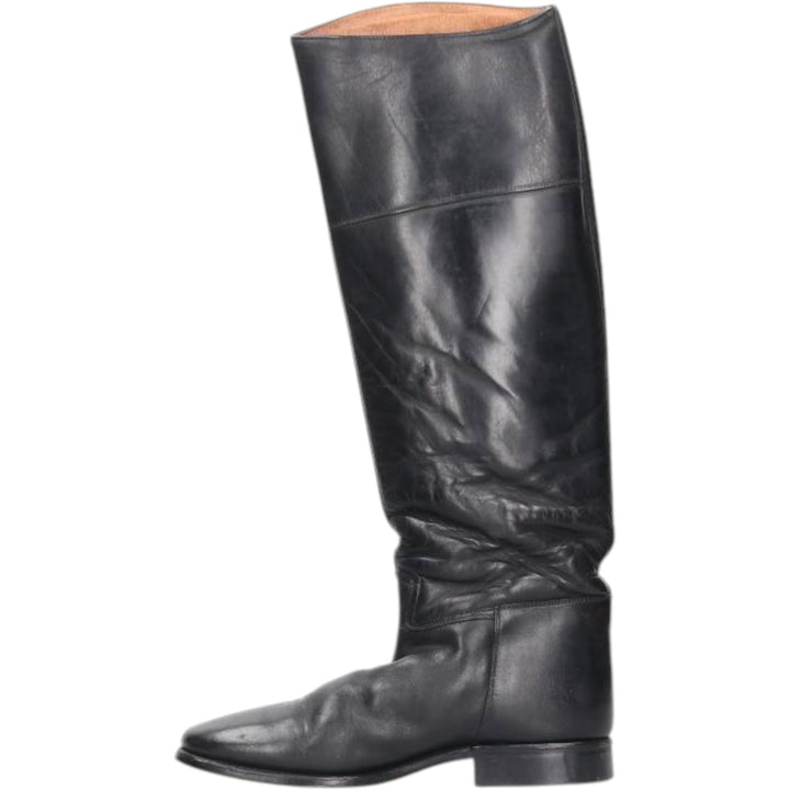 Cavallo Jockey Riding Boots, Long Boots, Size 6 1/2 Men's 25.0cm genuine leather black type Vintage Second Hand