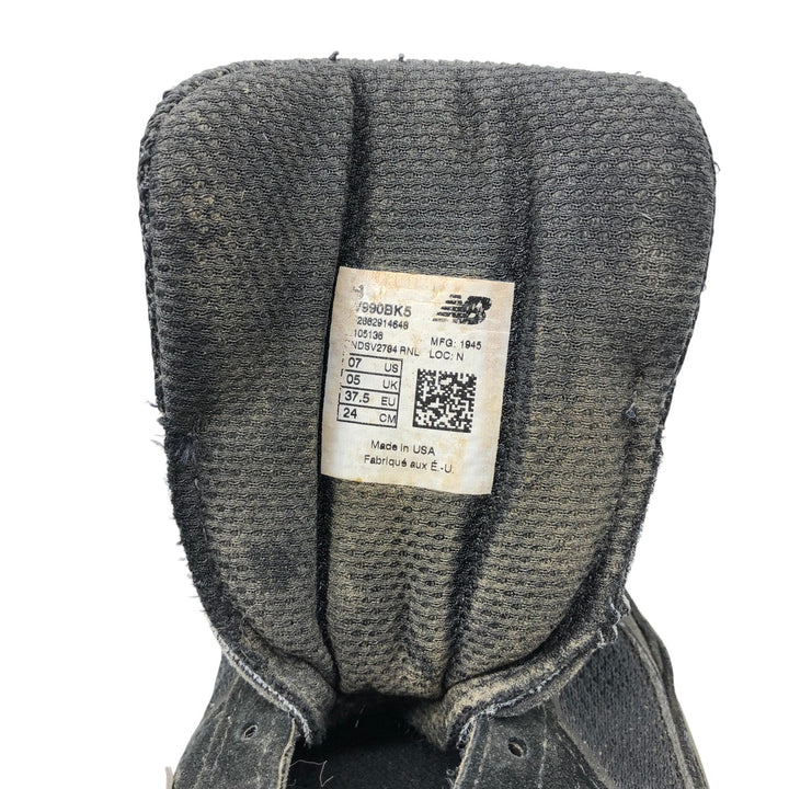 New Balance 990 V5 Sneakers Made in USA 7 Women's 24.0cm unclear black type Vintage Second Hand