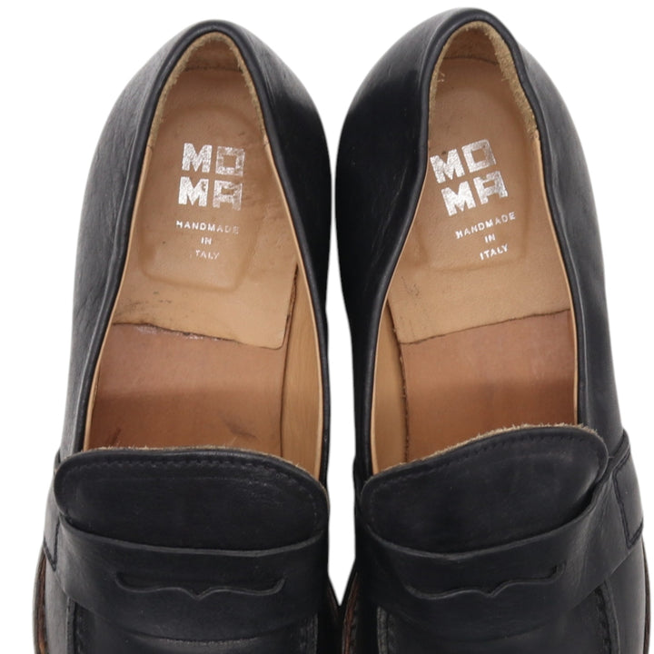MOMA coin loafers made in Italy 39 1/2 Women's 24.5cm genuine leather black type Vintage Second Hand