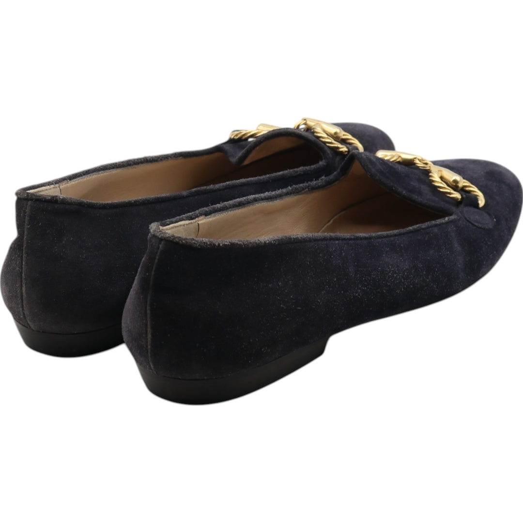 DI SANDRO Bit Loafers Made in Italy 8 Women's 25.0cm suede black type Vintage Second Hand