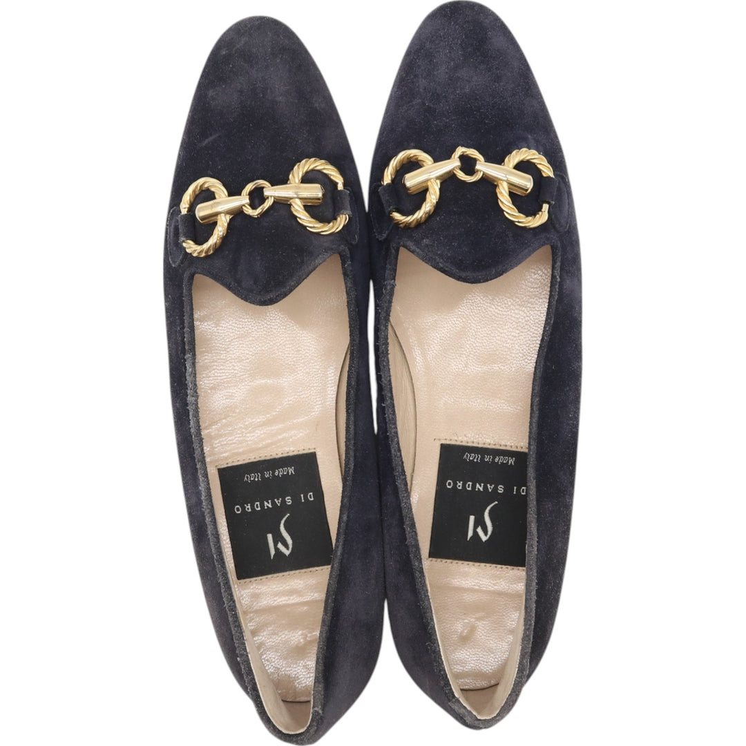 DI SANDRO Bit Loafers Made in Italy 8 Women's 25.0cm suede black type Vintage Second Hand