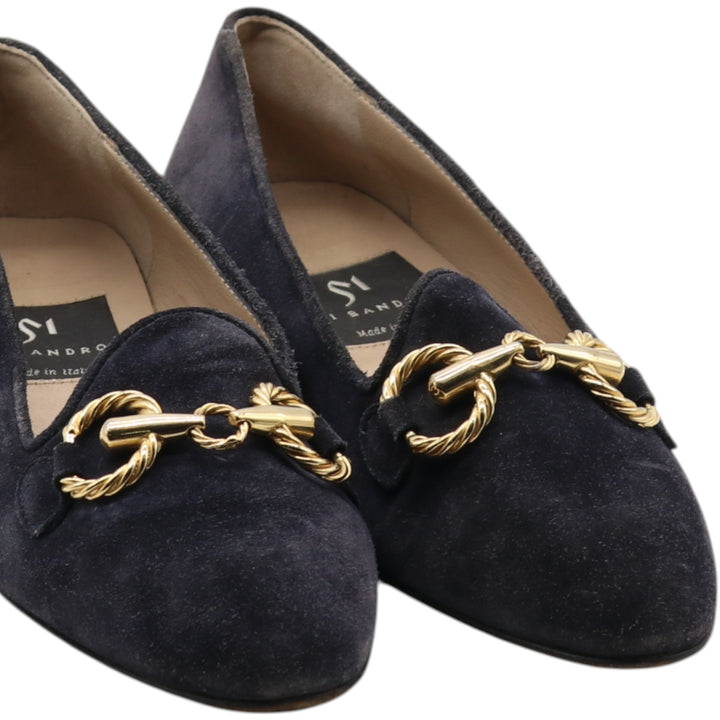 DI SANDRO Bit Loafers Made in Italy 8 Women's 25.0cm suede black type Vintage Second Hand