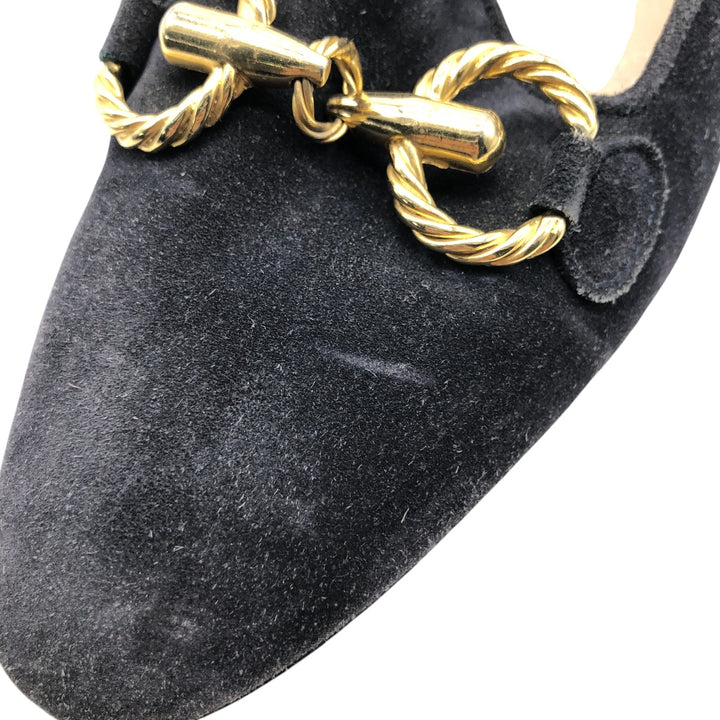 DI SANDRO Bit Loafers Made in Italy 8 Women's 25.0cm suede black type Vintage Second Hand