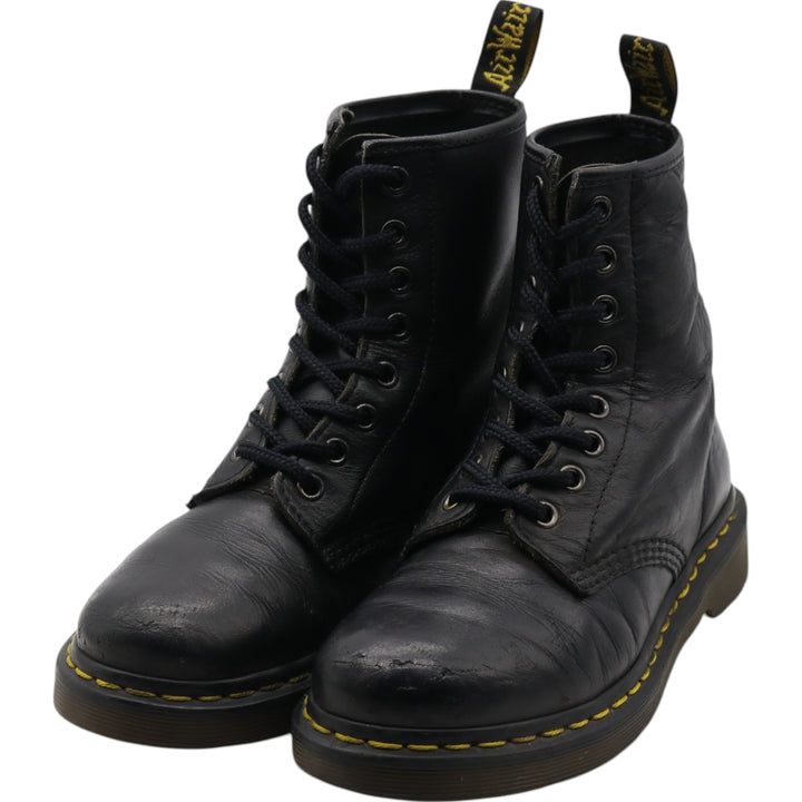Dr. Martens 8-hole boots Women's 22.5cm genuine leather black type Vintage Second Hand