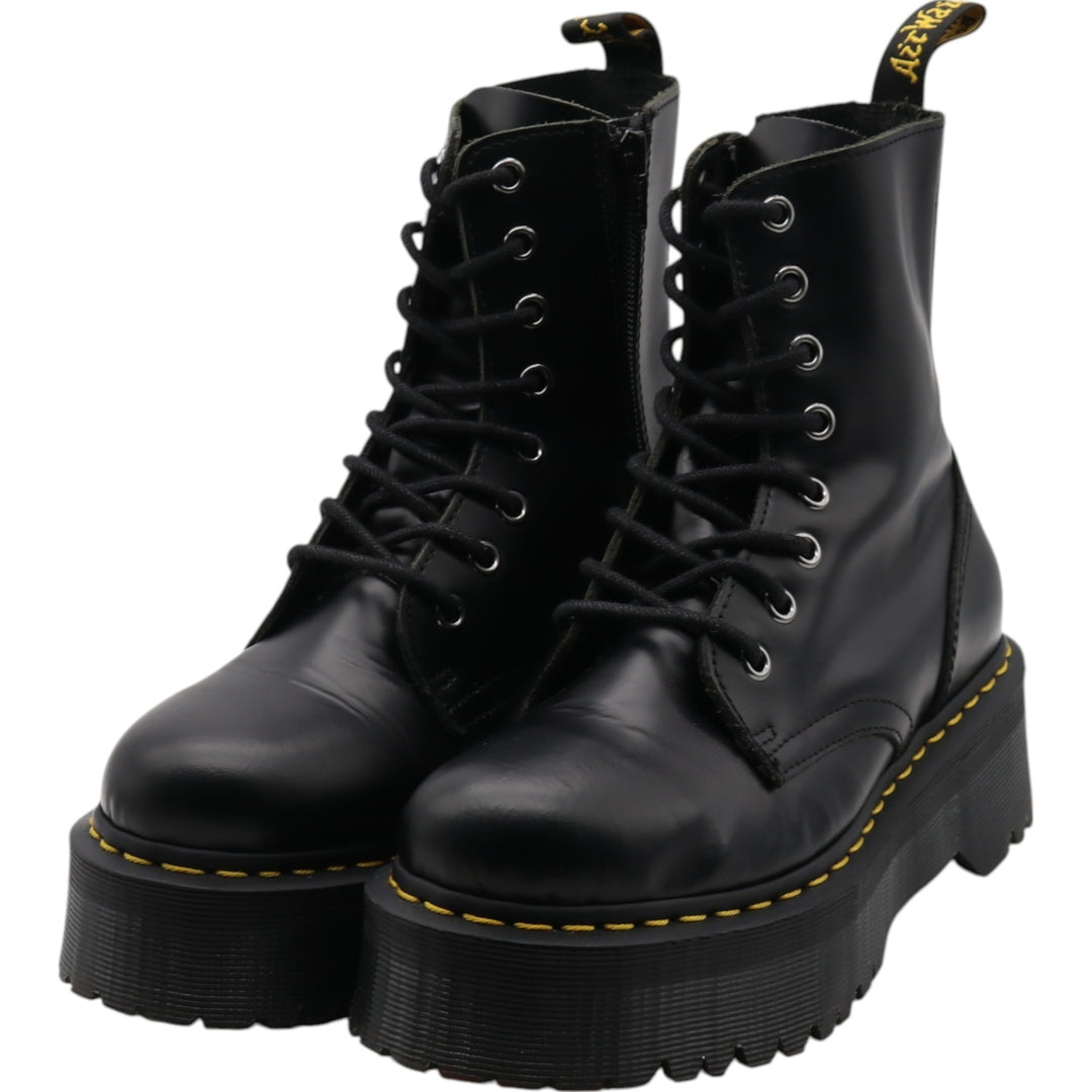 Dr. Martens thick sole side zip 8 hole boots 4 Women's 23.0cm genuine leather black type Vintage Second Hand