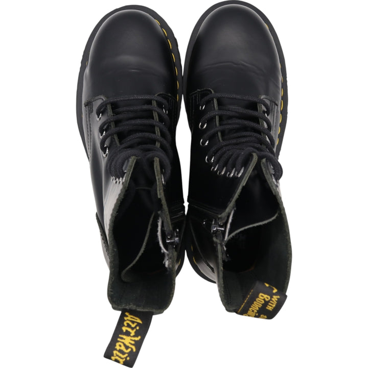 Dr. Martens thick sole side zip 8 hole boots 4 Women's 23.0cm genuine leather black type Vintage Second Hand