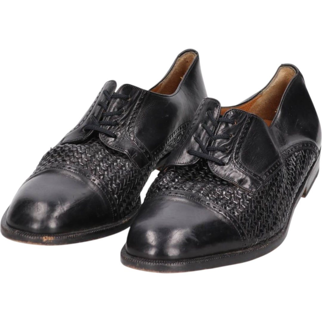 Mezlan Braided Straight Tip Shoes, Size 9M Men's 27.0cm unclear black type Vintage Second Hand