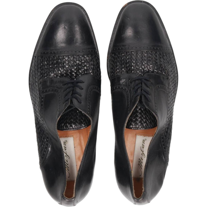 Mezlan Braided Straight Tip Shoes, Size 9M Men's 27.0cm unclear black type Vintage Second Hand