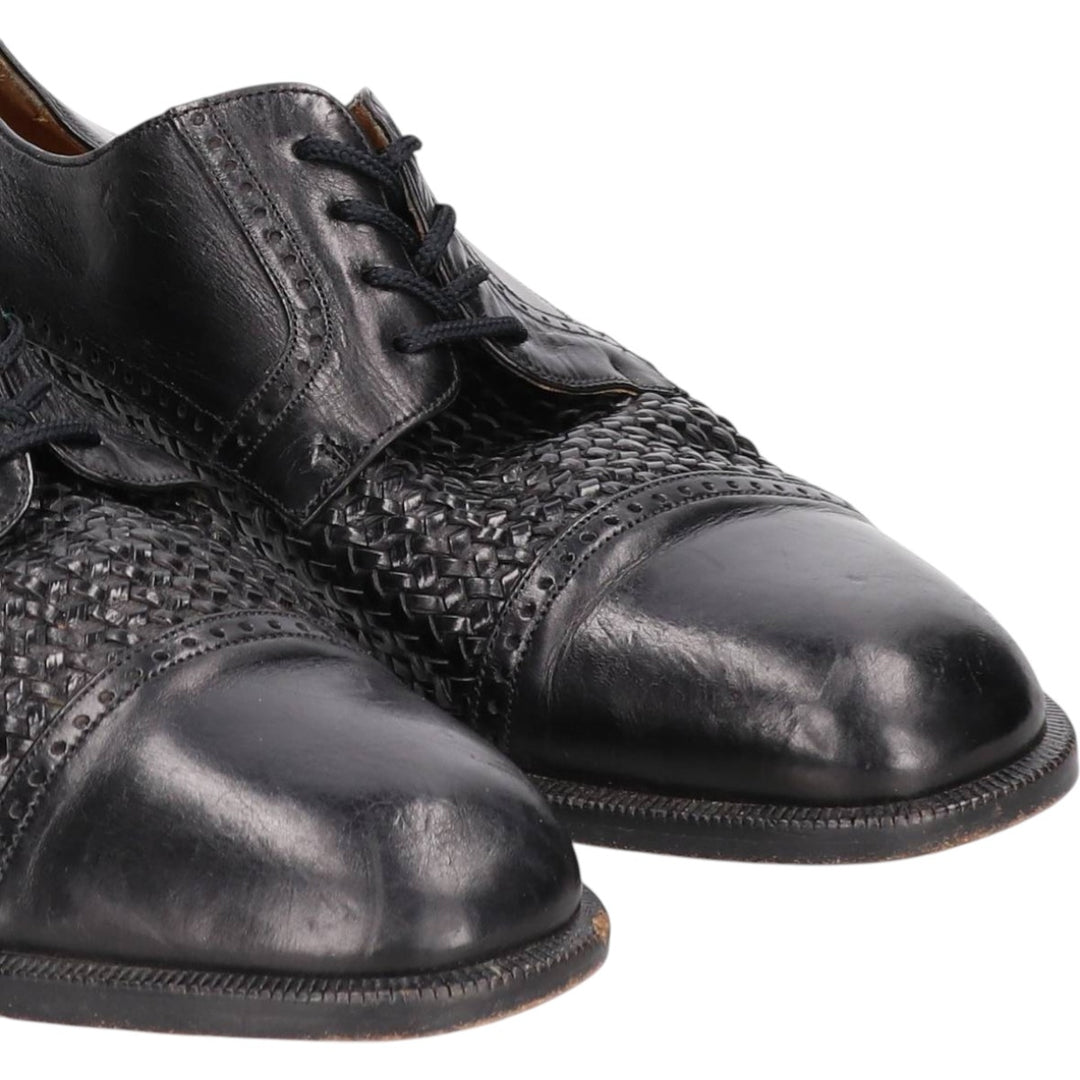 Mezlan Braided Straight Tip Shoes, Size 9M Men's 27.0cm unclear black type Vintage Second Hand