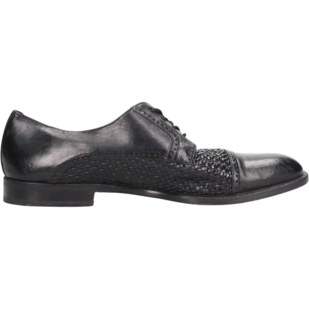 Mezlan Braided Straight Tip Shoes, Size 9M Men's 27.0cm unclear black type Vintage Second Hand