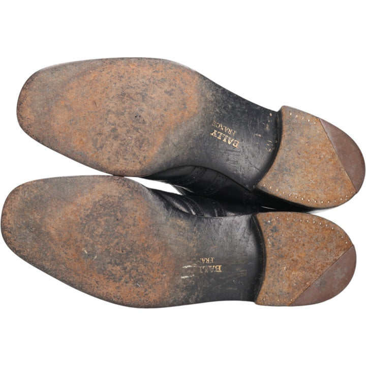 Bally Semi-brogue Wingtip Shoes 9 1/2E Men's 11" equivalent /saa014186 Men's 28.0cm genuine leather black type Vintage Second Hand