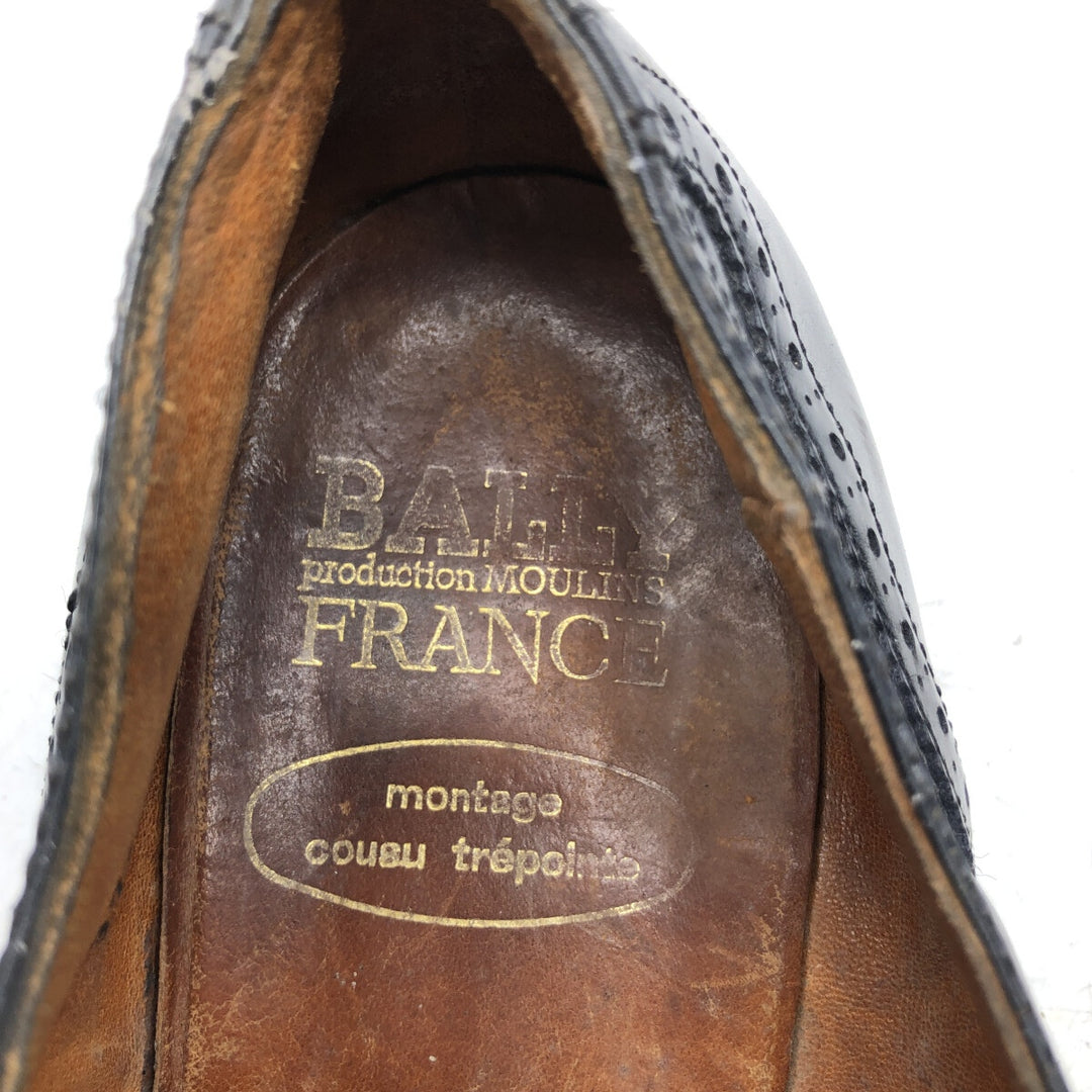 Bally Semi-brogue Wingtip Shoes 9 1/2E Men's 11" equivalent /saa014186 Men's 28.0cm genuine leather black type Vintage Second Hand