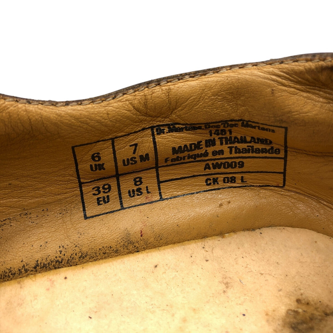 Dr. Martens 1461 3-hole shoes 6 Women's 25.0cm genuine leather brown type Vintage Second Hand