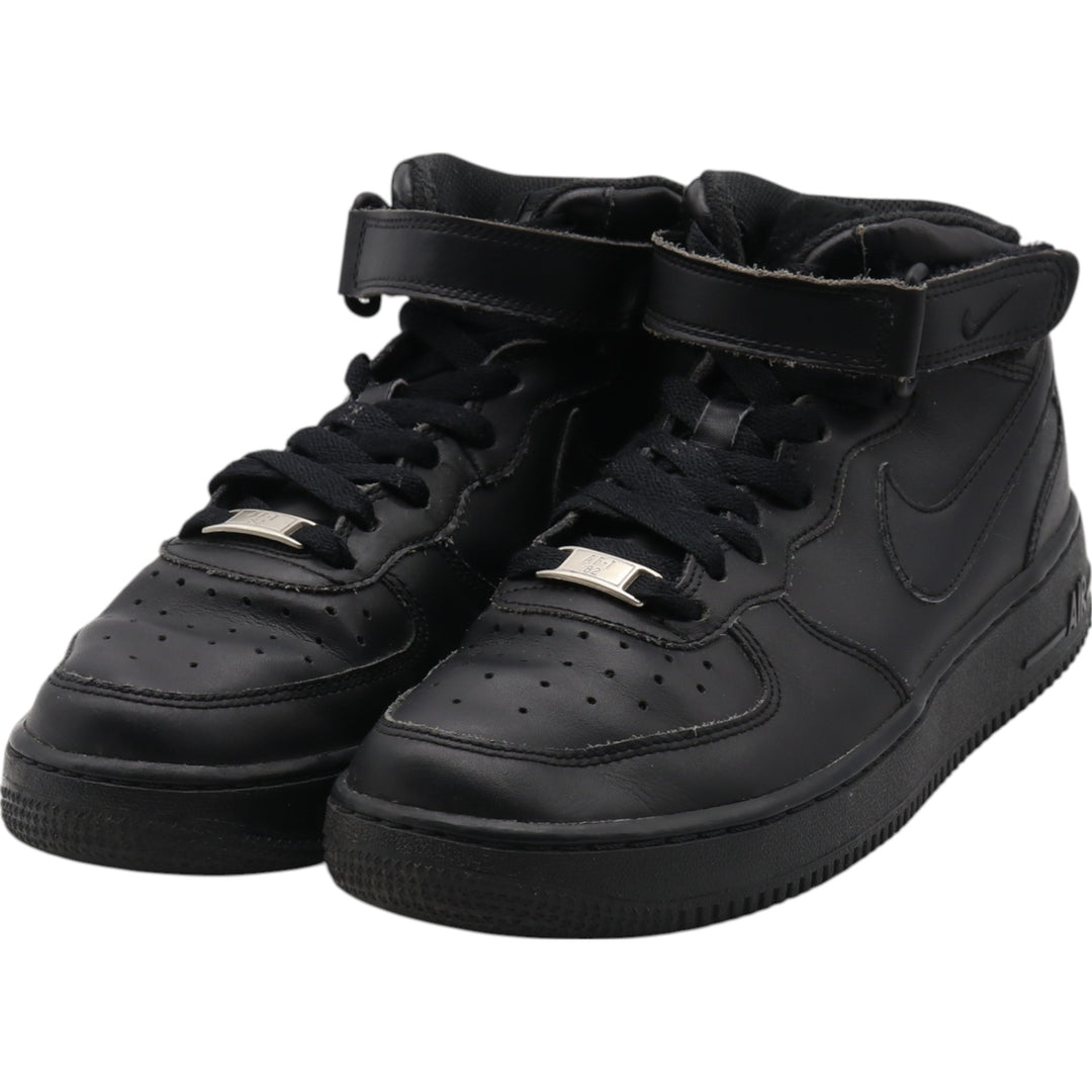 Nike Air Force 1 Mid Sneakers 6Y Women's 24.5cm Synthetic leather black type Vintage Second Hand