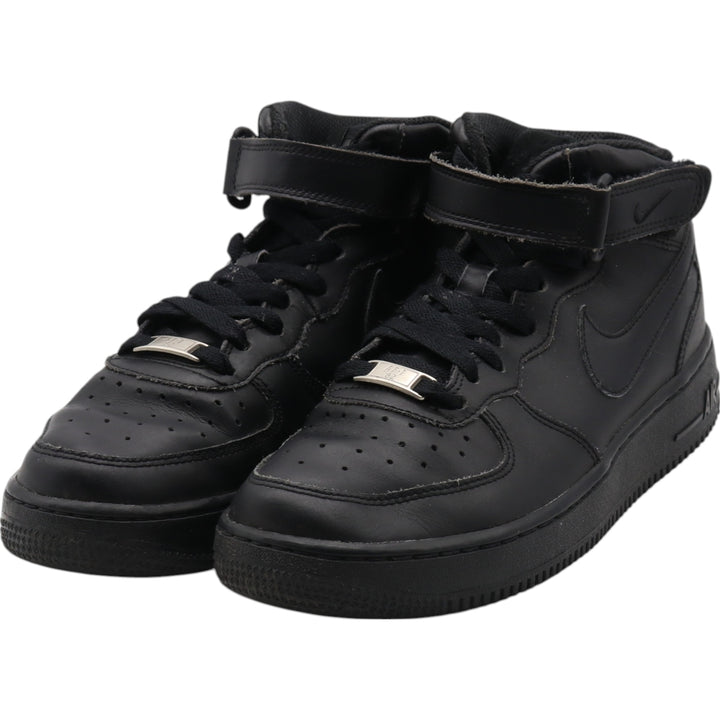 Nike Air Force 1 Mid Sneakers 6Y Women's 24.5cm Synthetic leather black type Vintage Second Hand