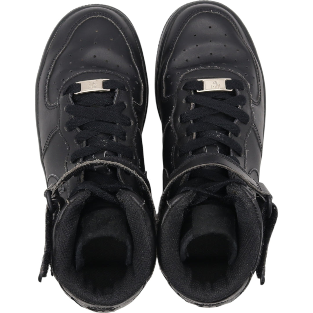 Nike Air Force 1 Mid Sneakers 6Y Women's 24.5cm Synthetic leather black type Vintage Second Hand