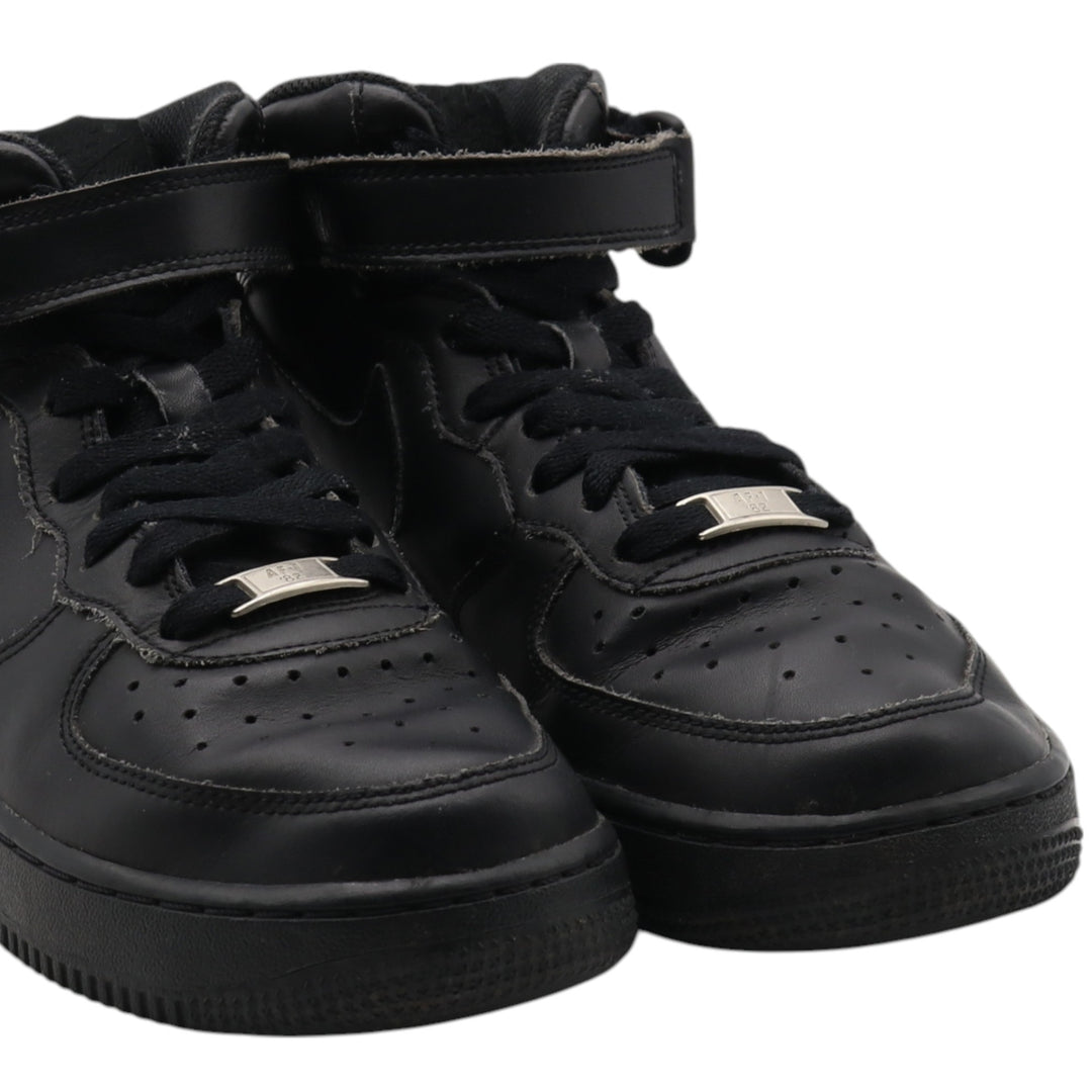 Nike Air Force 1 Mid Sneakers 6Y Women's 24.5cm Synthetic leather black type Vintage Second Hand