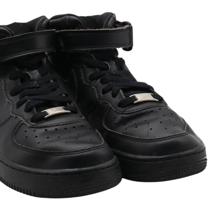 Nike Air Force 1 Mid Sneakers 6Y Women's 24.5cm Synthetic leather black type Vintage Second Hand