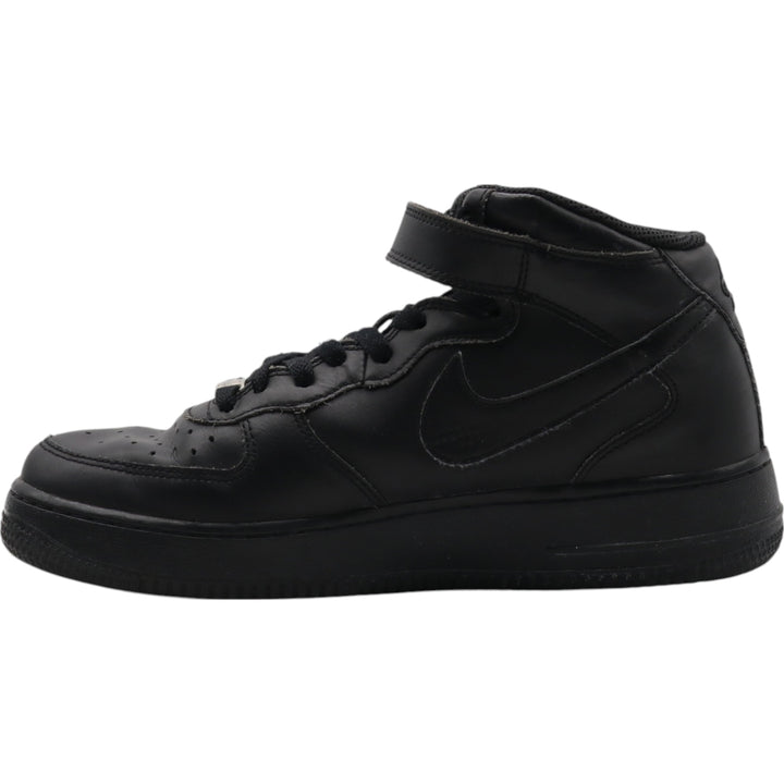 Nike Air Force 1 Mid Sneakers 6Y Women's 24.5cm Synthetic leather black type Vintage Second Hand