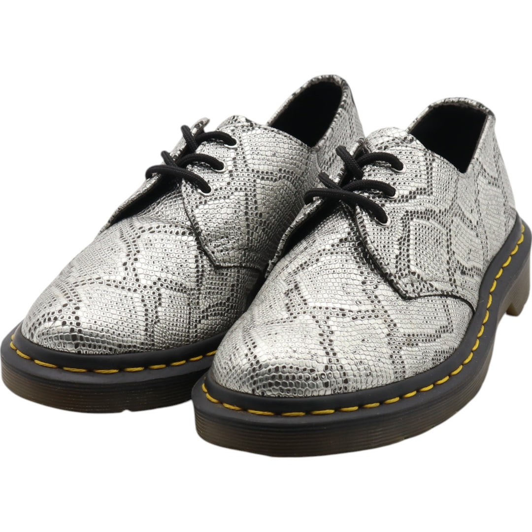 Dr. Martens Snake Pattern Python Pattern 3 Hole Shoes 4 Women's 23.5cm genuine leather Silver type Vintage Second Hand
