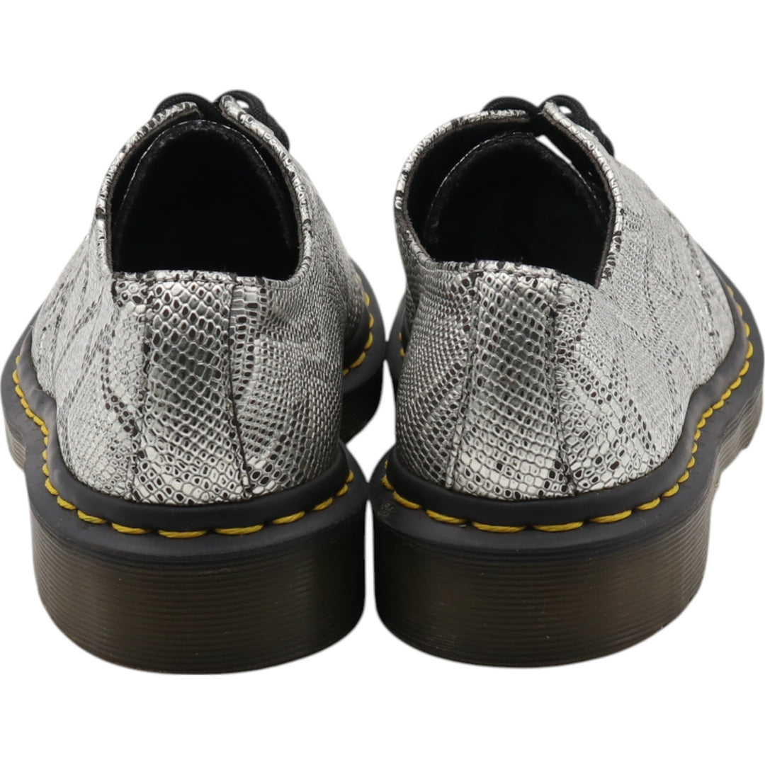 Dr. Martens Snake Pattern Python Pattern 3 Hole Shoes 4 Women's 23.5cm genuine leather Silver type Vintage Second Hand