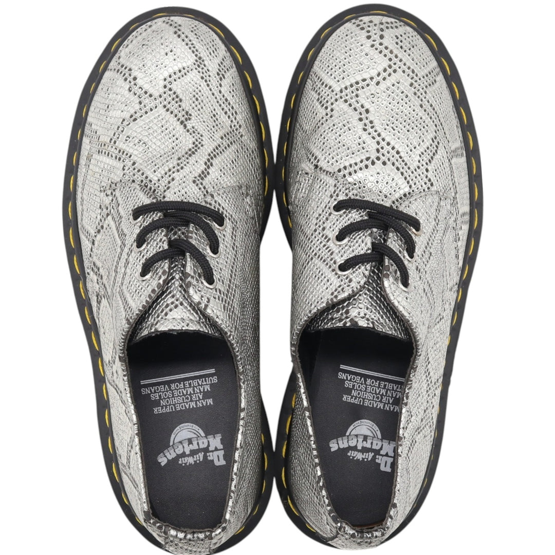 Dr. Martens Snake Pattern Python Pattern 3 Hole Shoes 4 Women's 23.5cm genuine leather Silver type Vintage Second Hand