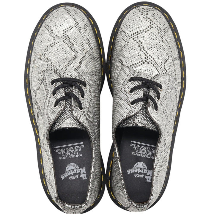 Dr. Martens Snake Pattern Python Pattern 3 Hole Shoes 4 Women's 23.5cm genuine leather Silver type Vintage Second Hand