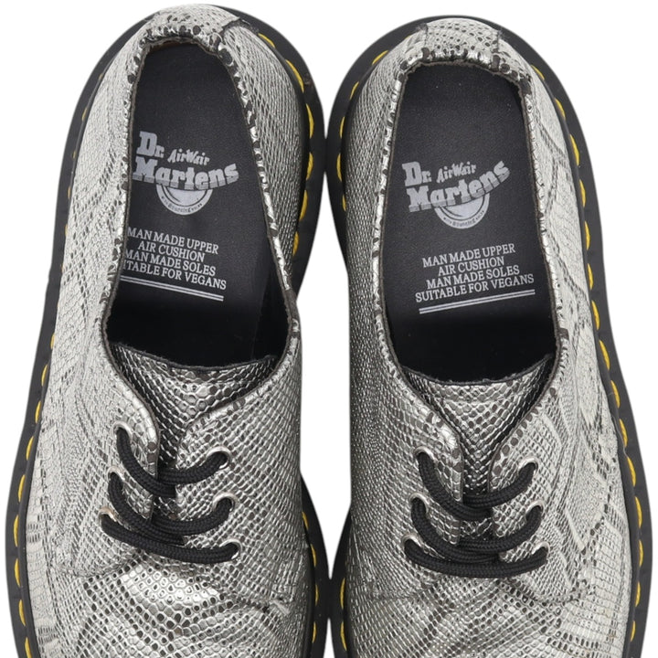 Dr. Martens Snake Pattern Python Pattern 3 Hole Shoes 4 Women's 23.5cm genuine leather Silver type Vintage Second Hand