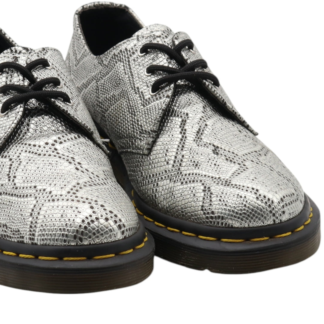 Dr. Martens Snake Pattern Python Pattern 3 Hole Shoes 4 Women's 23.5cm genuine leather Silver type Vintage Second Hand