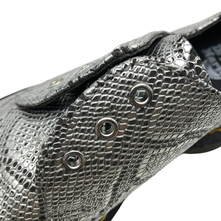 Dr. Martens Snake Pattern Python Pattern 3 Hole Shoes 4 Women's 23.5cm genuine leather Silver type Vintage Second Hand