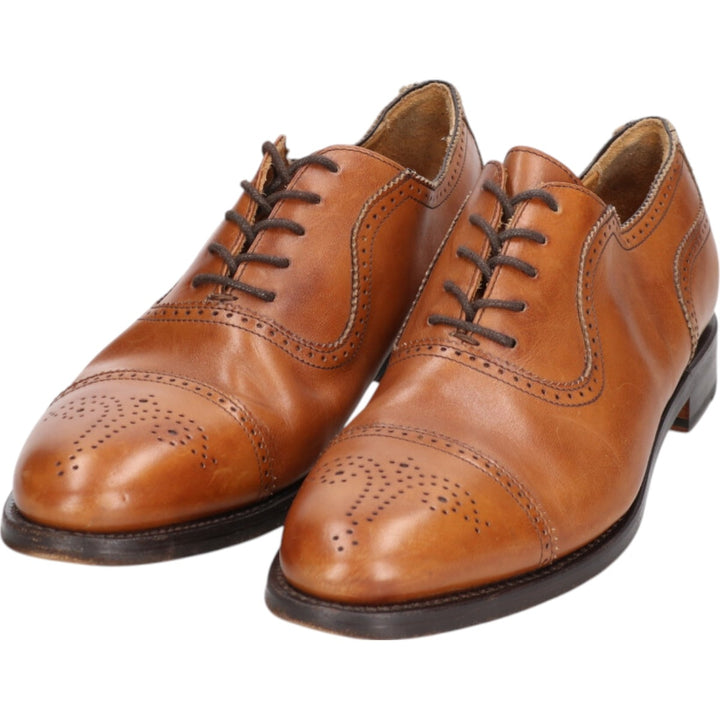 Berwick BERWICK 1707 Semi-brogue straight tip shoes Made in Spain 8 Men's 26.5cm genuine leather brown type Vintage Second Hand