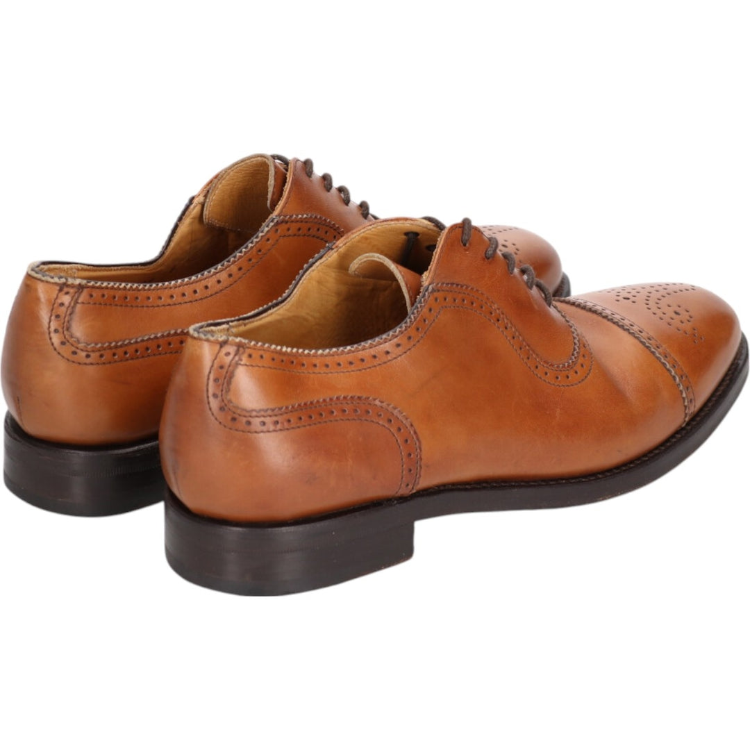Berwick BERWICK 1707 Semi-brogue straight tip shoes Made in Spain 8 Men's 26.5cm genuine leather brown type Vintage Second Hand