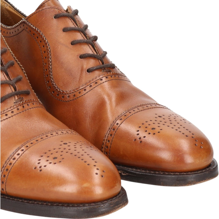 Berwick BERWICK 1707 Semi-brogue straight tip shoes Made in Spain 8 Men's 26.5cm genuine leather brown type Vintage Second Hand