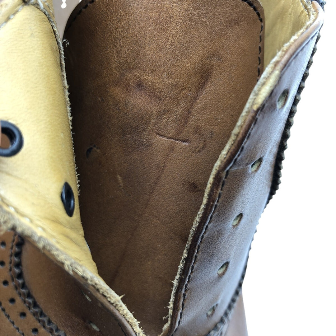 Berwick BERWICK 1707 Semi-brogue straight tip shoes Made in Spain 8 Men's 26.5cm genuine leather brown type Vintage Second Hand
