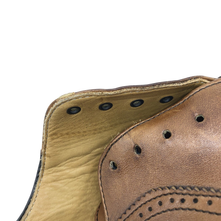 Berwick BERWICK 1707 Semi-brogue straight tip shoes Made in Spain 8 Men's 26.5cm genuine leather brown type Vintage Second Hand