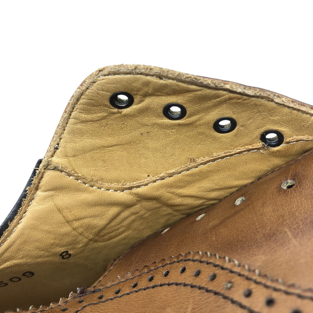 Berwick BERWICK 1707 Semi-brogue straight tip shoes Made in Spain 8 Men's 26.5cm genuine leather brown type Vintage Second Hand