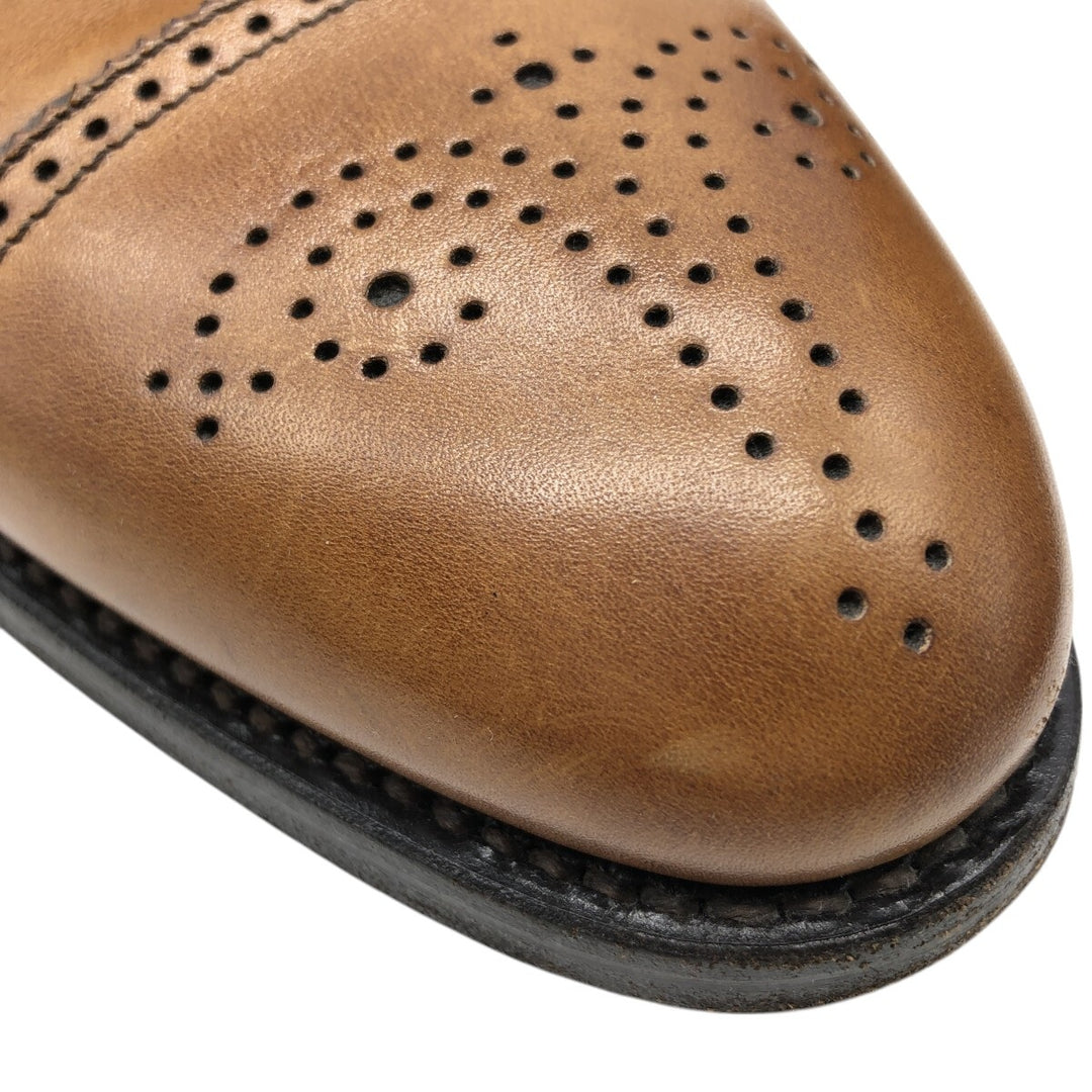 Berwick BERWICK 1707 Semi-brogue straight tip shoes Made in Spain 8 Men's 26.5cm genuine leather brown type Vintage Second Hand